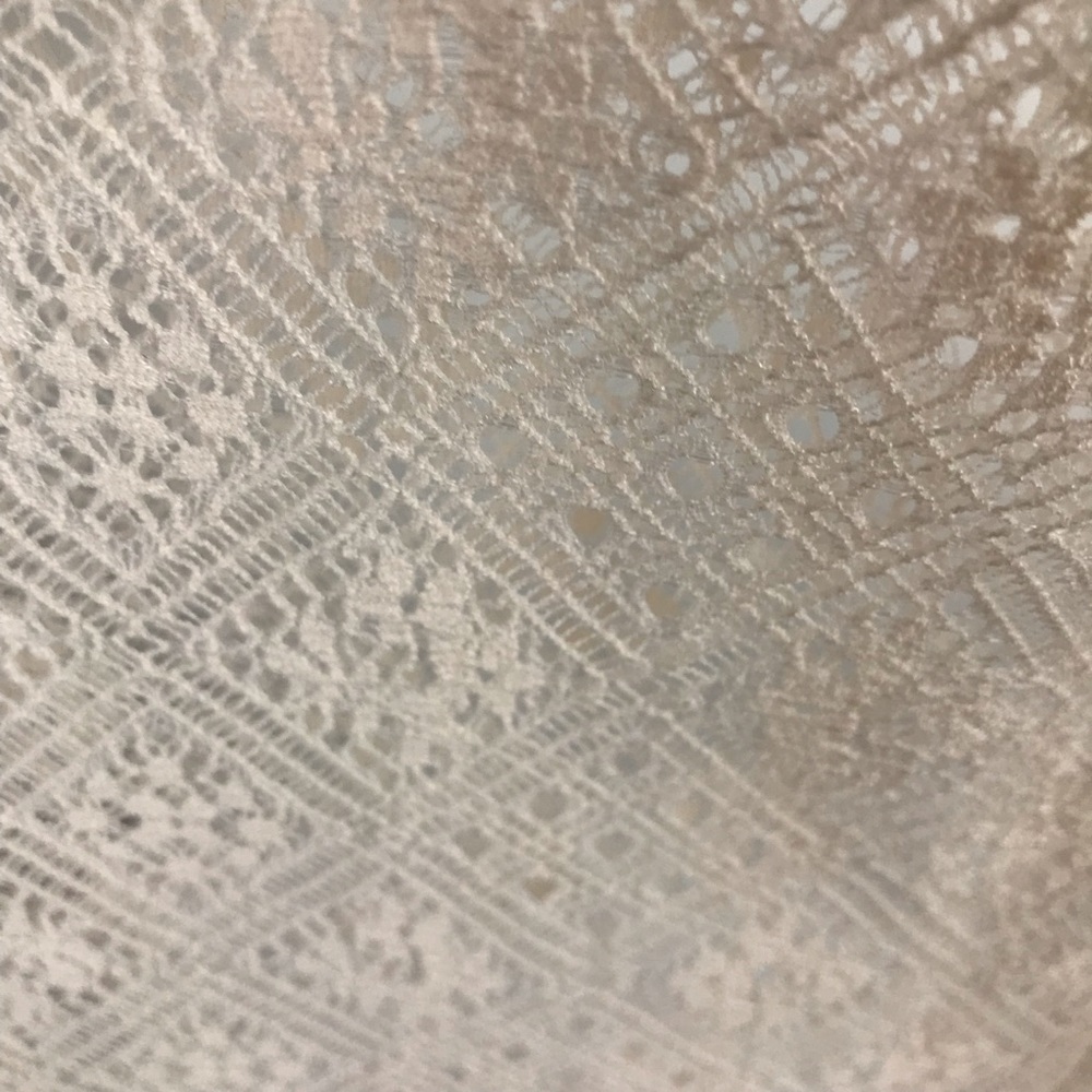 SWEET MEMORIES IVORY SHEER LACE TURTLENECK TOP - Picture 6 of 8
